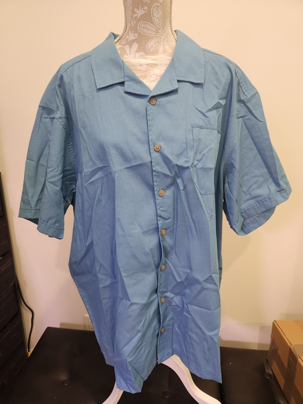 Port Authority Light Blue Short-Sleeve Button-Down Shirt